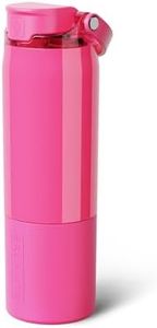 BrüMate Rise 25oz Water Bottle With 100% Leakproof Covered Silicone Straw | Insulated Stainless Steel Water Bottle | Cup-Holder Friendly | Fast Flow | Soft Sip Silicone Spout | BPA-Free (Neon Pink)