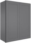 ROOMTEC Wood Wall-Mounted Cabinet,Bathroom Medicine Cabinet with Adjustable Shelves and 2 Soft-Close Doors,Laundry Storage Cabinet for Bathroom,Kitchen,Living Room 12" D*30" W*42" H,Shaker Grey