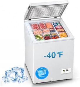 COWSAR 3.5 Cu.Ft Chest Freezer, 14℉ to -40℉ Ultra-Low Temperature Deep Freezer with 2 Removable Stainless Steel Baskets, Electronic Control, 7 Level Adjustable Thermostat