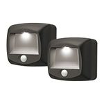 Mr. Beams MB522 Wireless Battery Operated Indoor/Outdoor Motion-Sensing LED Step/Stair Light, 2-Pack, Brown