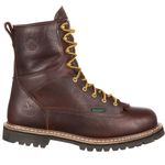 Georgia G7313 Steel Toe Waterproof Logger Men's Leather Work Boots Shoes, Brown, 10 UK E