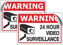 EVM 2 Pack 6x8 inch Video Surveillance Warning Sign Sticker - Premium Self-Adhesive Vinyl, Laminated for Ultimate UV Protection, Weather, Scratch, Water & Fade Resistance, Indoor & Outdoor