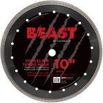 Lackmond Beast Pro 10" Wet/Dry Porcelain Turbo Mesh Saw Blade - 10" Tile Cutting Tool with Quick Cooling Mesh Rim & 5/8" Arbor - BPM10