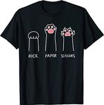 YBAB Rock Paper Scissors cat Paws T-Shirt (Black,4XL)