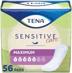 Tena Sensitive Care Maximum Absorbency Incontinence/Bladder Control Pad for Women, Regular Length, 56 Count