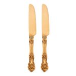 INDIAN ART VILLA Brass Designer Knife, Used for Mincing, Slicing,Chopping,Disjointing Large Cuts, Length:- 8.7" Inch, Set of 2