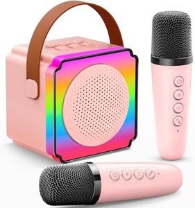 Gontence Karaoke Machine 2 Microphones, Girls Birthday Presents, Girls Toys Age 3-12 Year Old, Karaoke Machine kids Girls Gifts for 9+ Year Old Girls, Bluetooth Speaker for Kids & Adults