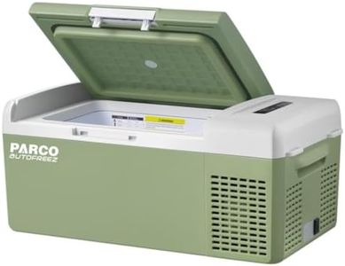 PARCO 15L Cargo Portable Car Fridge/Freezer (–20 °C to +20 °C), LED Control, 12V/24V DC, Battery Protection, Locking Lid & Strap Loops for Travel