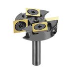 SpeTool 1/4 Inch Shank 1-1/4" Cutting Diameter Spoilboard Surfacing Router Bit 2+2 Inserts Cutter Planing Bit Flycutter with ATS Coated Insert