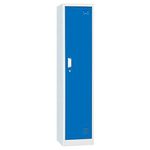 Racking Solutions. Single Door Metal Storage Lockers, Blue & Grey Steel Lockable Unit, Staff Gym School Changing 1850mm H x 380mm W x 450mm D