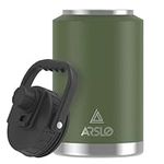 Arslo 1 Gallon Vacuum Insulated Jug,Double-Walled 18/8 Food-grade Stainless Steel 128oz Water Bottle,Hot/Cold Thermos Military Green