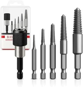 BAYERTAL® Set d'extracteurs de vis 6 pièces E6.3 - Extracteur de vis gauche avec porte-embout à changement rapide - Extracteur de vis + extracteur de vis pour vis endommagées & bloquées