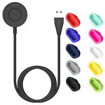 [10+2 Pack] Miimall Compatible with Garmin Instinct/Vivoactive 3/Fenix 5/6/7/6S/7S/6X/7X Charger Cable, Silicone Anti-dust Plug + 3.3 Ft USB Charging Cable Dock for Garmin Fenix 5 5S 5X/6X/7X/Forerunner 945 935/Garmin Instinct/Garmin Venu(Colorful)