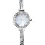 Citizen Women's Silhouette Crystal Eco-Drive Watch, White Dial, Stainless Steel, Silver (Model: EM0860-51D)