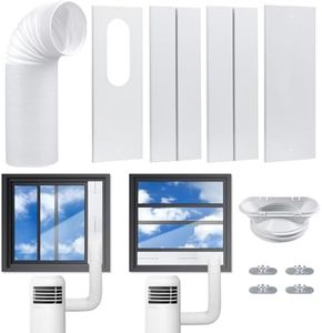 Upgrade Portable AC Window Vent Kit with 5.9Inch Exhaust Hose(79Inch Length),Portable Air Conditioner Window kit,Adjustable Length 17" to 61" for Vertical & Horizontal Sliding Window
