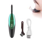 TECNOVIQ Heated Eyelash Curler, Eyelash Curlers, Rechargeable Electric Eyelash Curler, Long-Lasting Heated Lash Curler for Natural Lashes, Handheld Eyelash Heated Curler (Green)