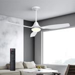 Zenyoyo Ceiling Fan with Lights and Remote, 48 Inch Ventilateur Plafond, 5 Speeds, Timing, Quiet BLDC Motor, Reversible, 3 Colors, Modern Ceiling Fans for Bedroom, Living Room, Dining Room, Kitchen