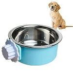 2-in-one dog water bowl cage, crate type water bowl, stainless steel pet hanging bowl, puppy crate water bowl water dispenser, used for cats and dogs and other small animals (small)…