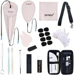 SKYNEO Saxophone Cleaning kit, Clarinet Kit with Maintenance Kit,Swab,Cork Grease,Mouthpiece Cushions,Strap,Cleaning Cloth,Thumb Rest,Reed Case,Mouthpiece Brush and More, Grey SK00019B