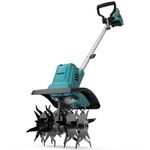 Cordless Brushless Garden Tiller Cultivator Compatible with Makita 18v Battery (Tool Only), 10’’ Wide 7’’ Deep Electric Soil Rototiller, 48-Tine Mini Rotary Aerator for Garden Beds & Soil Preparation
