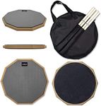 HAIRIESIS Drum Practice Pad 12-Inch Silent Drum Pad Blue Double Sided Free Plus Drumsticks & Storage Bag Drum Practice (Grey)