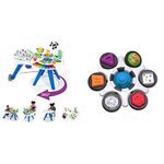 Baby Einstein, Around We Grow 4-in-1 Walker, Discover Activity Centre & Table, Music, Lights and Languages, Ages 6 Months + & Curiosity Clutch Fidget Sensory Toy and Pop It Rattle