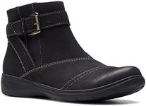 Clarks Women's Carleigh Dalia Ankle Boot, Black Nubuck, 10