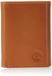 Timberland Men's Leather Trifold Wallet with Id Window Tri-Fold, Tan (Cloudy), One Size