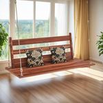 NIMBIWAL CRAFTS Sheesham Wood 2 Seater Swing Jhula for Living Room | Wooden Swing Sofa Patio for Home Indoor, Garden Outdoor & Balcony | House Swings for Adults | Honey Finish | Modern Style