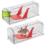 Roshield 2 X Humane MOUSE Traps for Indoors and Outdoors, Duty Pest Trap for Catch Alive. Pets and Children Friendly. Reusable Rodent Mice Trap. Quick, Effective and Highly Sensitive Catcher