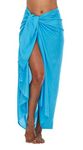 SHU-SHI Sarong Wraps For Women Beach Cover Up Skirt Swimsuit Wrap Pareo Coverups Many Solid Colors, Turquoise, One Size