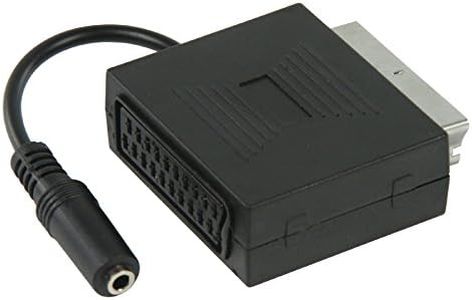 KnnX 28056 | Adattatore SCART maschio a femmina con uscita audio femmina per cuffie stereo da 3,5 mm | Euroconnettore con uscita per auricolare stereo