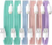 for iPhone Charger Cord, 6Pack (3/3/6/6/6/9FT) USB to Lighting Cable [Apple MFi Certified] Nylon Braided Apple Charger Cable Compatible for iPhone 14 13 12 11 Pro Max XR XS X 8 7 Plus SE - Pastel Colors