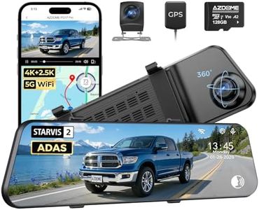 AZDOME PG17 Pro STARVIS 2 Mirror Dash Cam Front and Rear with IMX678, ADAS 12" Rear View Mirror Camera, 4K+ 2.5K Dual HDR Dash Camera for Cars, 5.8GHz WiFi Car Camera with 128GB Card Voice Control GPS