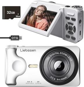 4K Digital Camera 64MP Autofocus 3.0'' 180° Flip Screen Portable for Photo & Vlog Featuring Time Lapse & Slow Motion & 20 Filters 32GB 2000mAh Ideal for Social Media Creators Beginner&Childen