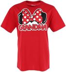 Jerry Leigh Women's Minnie Mouse Grandma Family T-Shirt, Red Disney, Small