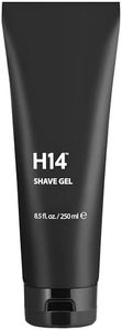 H14 Shave Gel for Men — Clear, Non-Foaming Gel with Glycerin & Panthenol — Soothes Razor Burn for Sensitive Skin — Precision Glide for Beard & Head Shavers — 8.5 fl oz / 250 ml