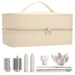 Travel Case for Shark Flexstyle/Dyson Airwrap, Carrying Case Waterproof Storage Case Portable Hanging Storage Organizer Bag with Hanging Hook for Hair Dryer Curl (Gold)