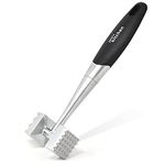 Joeji's Metal Meat Hammer - Heavy Duty Double Sided - Tenderiser Mallet Masher - Great for Steak Mince Chicken Breast & Fish - Ergonomic Grip & Hanging Hole