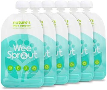 WeeSprout Double Zipper Reusable Food Pouches | 6 Pack 5 fl oz Size Pouches | Blue