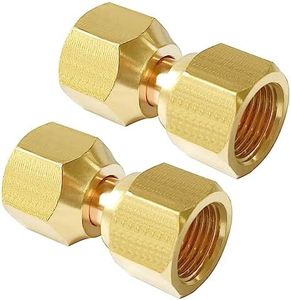 Joywayus Brass Flare Tube Fitting Coupling Gas Adapter 3/8" Flare Female x 3/8" Flare Female Swivel Nut Union Pipe Connector (Pack of 2)