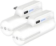 JUBOTY Battery Pack for Meta Quest 2, Fast Charging 5000mAh Lightweight Portable VR Extend Accessories Rechargeable Power Bank with Power Indicator for Extra 3 Hours Playing Time (White, 5000mAh,2PCs)