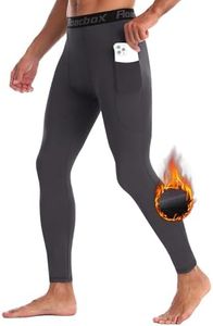 Roadbox Thermal Compression Pants for Men - Mens Fleece Lined Leggings Warm Base Layer Tights for Ski Hunting Cold Weather