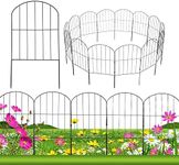 28Pcs Decorative Garden Fence, 30ft (L) x 24in (H) No Dig Fence, Rabbits Dog Barrier Fence, Coated Metal Wire Garden Fence