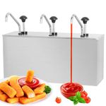 Condiment Pump Station Stainless Sauce Dispenser Pump 11Quart Pumps Dispenser for Ketchup Syrup Dressing BBQ Sauce