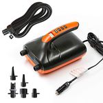 20PSI High Pressure SUP Air Pump, Dual Stage Inflation & Deflation Function Paddle Board Pump, 12V DC Car Connector, for Inflatable Stand Up Paddle Boards, Boats, Tent Kayaks