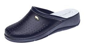 San Malo L128 Dek Leather Clog Mules Navy 6 UK