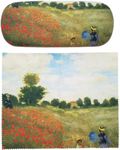 Claude Monet Painting Art Premium Quality Poppies Eyeglass Case and Matching Microfiber Eyeglass Cleaning Cloth