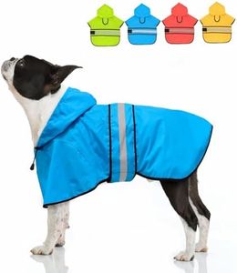 Candofly Dog Raincoat Hooded Poncho - Adjustable Waterproof Dog Rain Jacket Lightweight Reflective Dog Rain Coat Pet Slicker for Small Medium Large Dogs (Medium, Sky Blue)