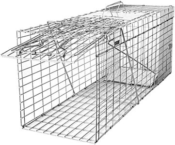 SZHLUX 32" Live Animal Cage Trap, Heavy Duty Folding Raccoon Traps, Humane Cat Trap for Stray Cats, Raccoons, Squirrel, Skunk, Mole, Groundhog, Armadillo, Rabbit, Catch and Release